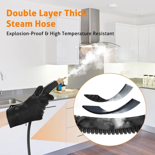 Vista 6 de WICHEMI Limpiador de vapor para limpieza de alta presión de 1800 W, limpiador de vapor de mano de alta temperatura para detalles de automóviles