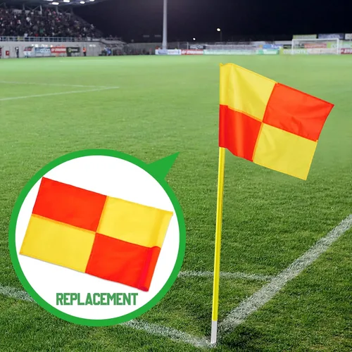 Vista 5 de Juexica Banderas de esquina de fútbol de repuesto, 4 unidades, banderas de árbitro portátil, grande, cuadradas, para campo de juego, para fútbol