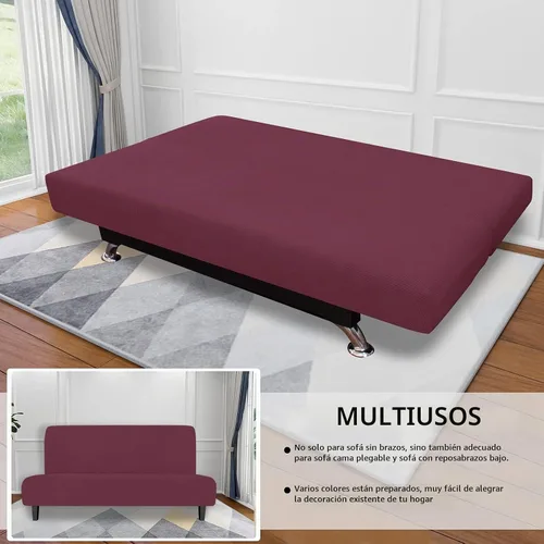 Vista 4 de Easy Going - Fundas elásticas para futón Protector de muebles de sofá cama sin reposabrazos con parte inferior elástica para niños, jacquard