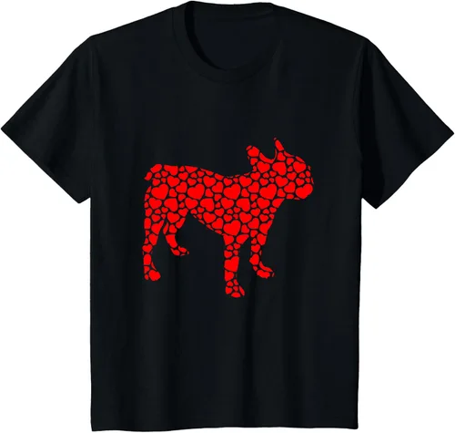 Vista 27 de Camiseta de San Valentín con forma de corazón Bulldog francés, Negro