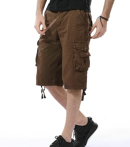 Vista 3 de DONGD - Pantalones cortos de camuflaje para hombre, de algodón, de ajuste relajado