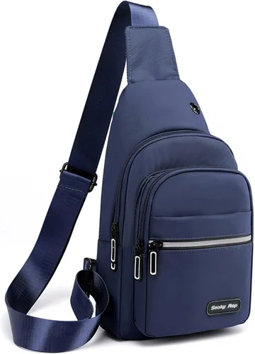 Vista 14 de Seoky Rop - Mochila tipo bandolera para hombre y mujer, pequeña, para el pecho y el hombro, para viajes, senderismo, mochila de día, Negro, Mochilas