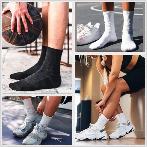 Vista 2 de WIFFGO Calcetines acolchados atléticos para hombre para correr compresión entrenamiento talla 6-14 calcetines deportivos para exteriores