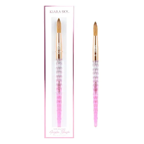 Vista 25 de Kiara Sky Pincel Acrílico #8 - Negro 100% Puro Kolinsky Mango de Corte de Cristal y Resistente al Acetona
