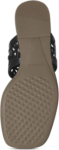 Vista 5 de Aerosoles Solei - Chanclas para mujer, Cuero negro, 10