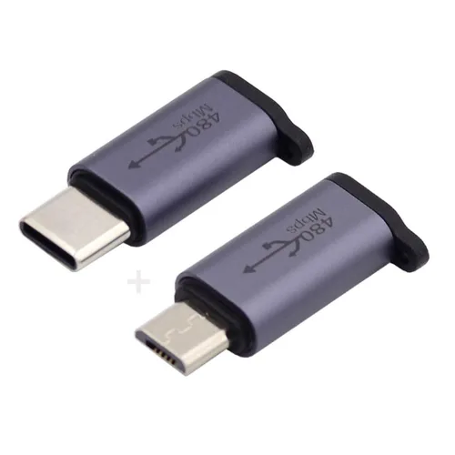 Vista 9 de chenyang Paquete de 2 USB 2.0 USB C/Micro USB macho a 8P hembra 480Mbps transferencia de datos 12W 5V 2.4A adaptador convertidor de carga