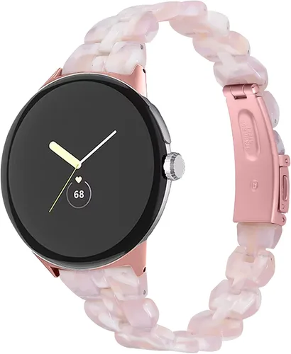 Vista 9 de Compatible con Google Pixel Watch 4 3 1.614 in/Pixel Watch 2 1 bandas para mujer, elegante pulsera de resina de repuesto ajustable