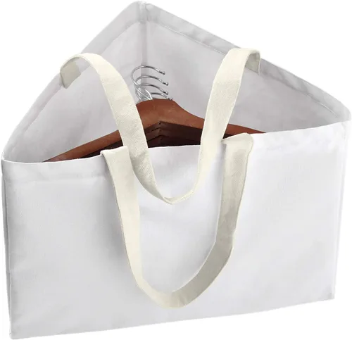 Vista 8 de Organizador de Perchero para Ropa con Ahorro de Espacio, Bolsa de Almacenamiento Triangular Fresheracc con Asas para Organizar el Armario