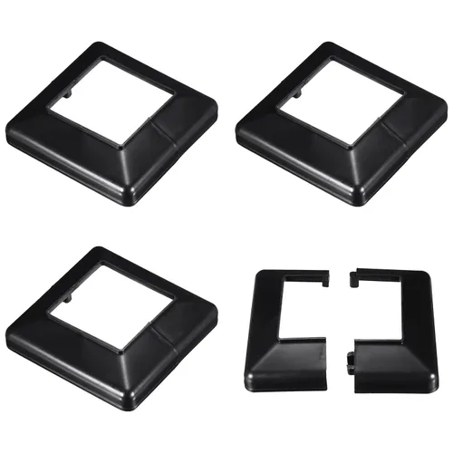Vista 15 de uxcell Falda para poste, 4 piezas de 1.614 x 1.614 in/1.61 x 1.61 pulgadas, estilo dividido, cubierta de base de poste para valla, escalera