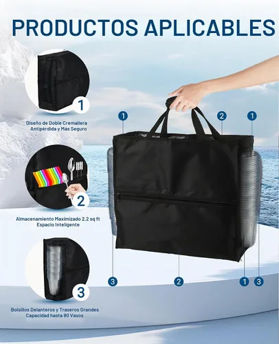Vista 4 de Cubierta antipolvo para máquina de granizado, bolsa de transporte, resistente al calor, impermeable y a prueba de polvo, material de nailon 600D