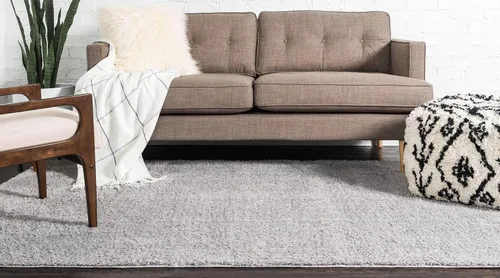 Vista 4 de Unique Loom Studio Colección Solid Shag Urban - Alfombra moderna de área súper suave y de felpa