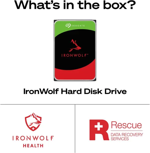 Vista 3 de Seagate IronWolf Disco duro interno NAS de 4TB CMR 3.5 pulgadas SATA 6Gb/s 5400 RPM caché de 64MB para almacenamiento conectado a red RAID Servicios