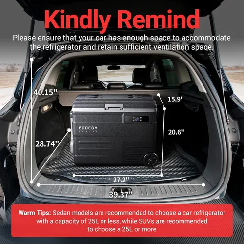 Vista 8 de BODEGACOOLER - Refrigerador de coche de 12 voltios, refrigerador de automóvil de 58 cuartos (55 L) con ruedas, congelador portátil