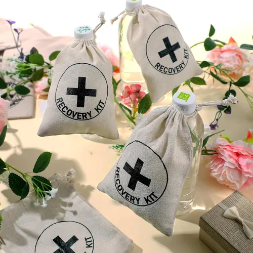 Vista 2 de Boao Paquete de 20 bolsas de regalo, decoraciones para despedida de soltero, despedidas de soltera con cordón, suministros de boda para despedida