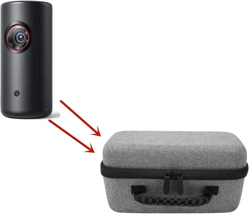 Vista 4 de Diydeg Funda de viaje rígida para proyector Nebula Capsule 3 1080p, bolsa de proyector portátil con interior suave, a prueba de golpes