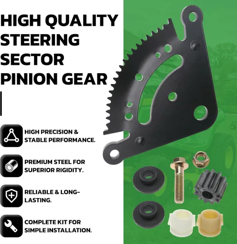 Vista 5 de Placa de engranaje de piñón del sector de dirección con bujes para John Deere D100 D105 D110 D120 D125 D130 D140 D150 D160 D170 1GXD110E