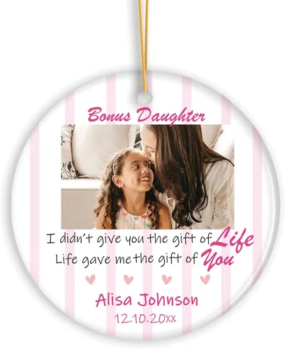 Vista 9 de Foto personalizada y nombre de nuevo papá, adorno de Navidad para nueva mamá, adorno personalizado de la primera Navidad del bebé, primera Navidad
