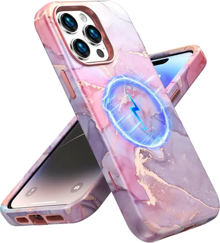 Vista 35 de Magsafe - Funda protectora para iPhone 13/14, a prueba de golpes, a prueba de caídas, funda inalámbrica para parachoques, protección híbrida