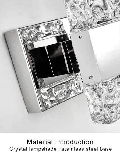 Vista 6 de Moderna lámpara LED para tocador de baño, acero inoxidable cromado, 3 lámparas de pared para iluminación de baño, Fuxture sobre espejo, 21.5
