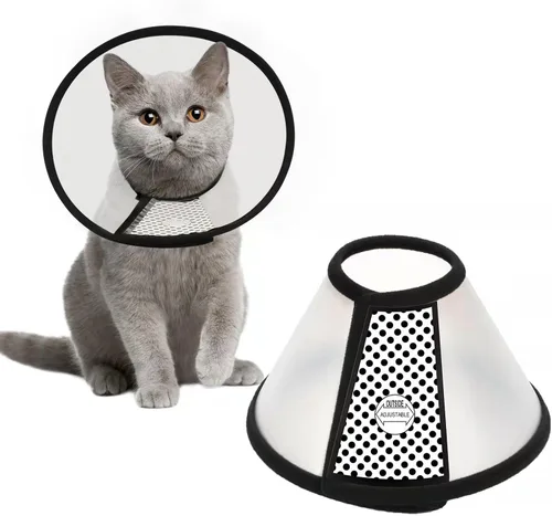 Vista 9 de Cono de recuperación para mascotas, collar isabelino para gatos cachorros, conejos, de plástico, antimordidas, antilamidas para cicatrización