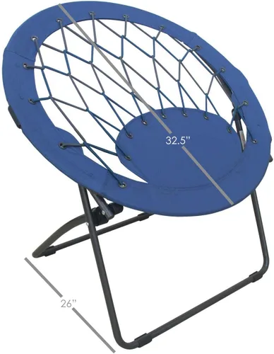 Vista 3 de Zenithen Cómoda silla Bungee portátil plegable con marco de metal duradero, perfecta para juegos, lectura, dormitorios y dormitorios, azul