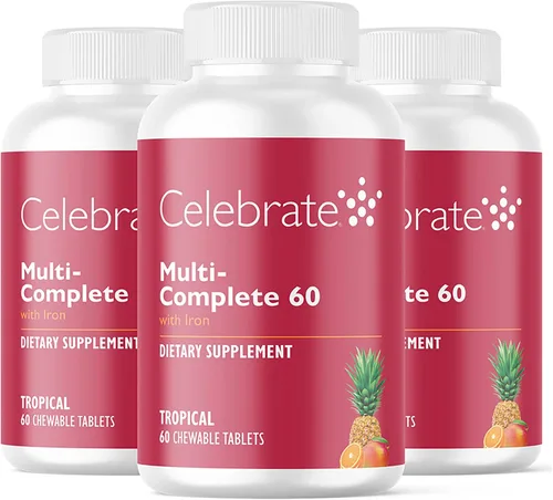 Vista 9 de Celebrate Vitamins - Masticables multicompletos, 60 mg de hierro, multivitamínico bariátrico diario para pacientes con gastrectomía de manga