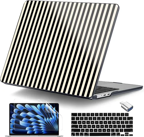 Vista 20 de Funda para MacBook Air de 15 pulgadas M5 M4 M3 M2 Chip 2026 2025 2024 2023 (modelo A3448 A3241 A3114 A2941), carcasa rígida con cubierta de teclado