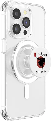 Vista 3 de Sumo - Fuente de caligrafía para principiantes, diseño clásico de sumo PopSockets MagSafe PopGrip para iPhone