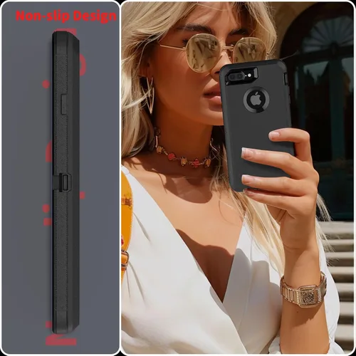 Vista 5 de Co-Goldguard Funda para iPhone 8 Plus Funda para iPhone 7 Plus con Protector de Pantalla [A Prueba de Golpes] [A Prueba de Caídas]