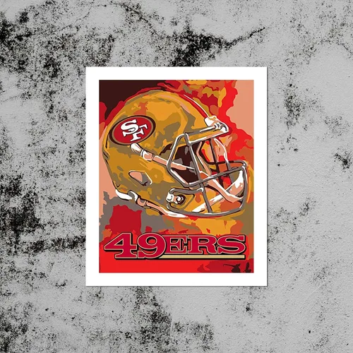 Vista 3 de San Francisco City 49ers - Póster de fútbol americano, diseño deportivo, arte de pared, diseño impreso, obra de arte para decoración del hogar