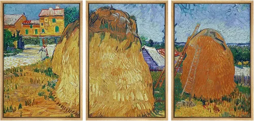 Vista 153 de wall26 Lienzo enmarcado para pared, juego de arte con flores de almendra de Vincent Van Gogh, naturaleza, ilustraciones de área silvestre, bellas