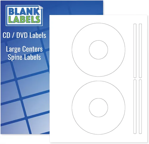 Vista 15 de Etiqueta imprimible para CD/DVD Compatible con discos estándar Cantidad de 20 discos, 40 lomo 10 hojas en total Blanco mate permanente