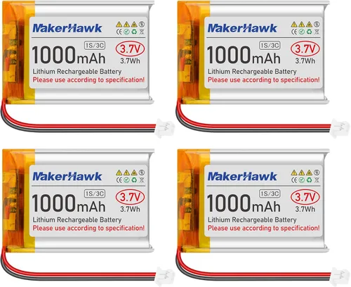 Vista 10 de MakerHawk Batería Lipo de 3,7 V 700 mAh Batería recargable de polímero de litio 603040 Micro Ph1.25 Conector Circuito de protección integrado