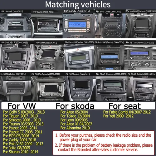 Vista 4 de 7" Android 13 Radio de coche con Carplay inalámbrico Android Auto GPS Navegación Estéreo de coche 8-CORE 2+32G Pantalla táctil IPS WiFi BT FM AM DSP