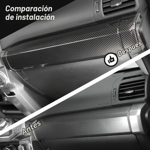 Vista 3 de JeCar 3 piezas de revestimiento de tablero de fibra de carbono Accesorios interiores para Toyota 4Runner 2010-2024