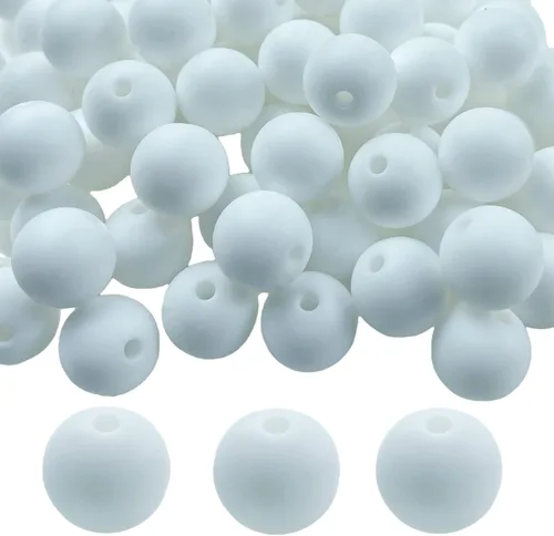 Vista 64 de Abalorios de silicona, 120 piezas de 6 mm abalorios redondos de silicona para hacer llaveros, pulseras, collares, aretes, joyas, manualidades DIY