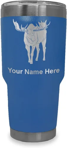 Vista 34 de LaserGram Vaso aislado al vacío de 20 onzas, alce, grabado personalizado incluido (negro)