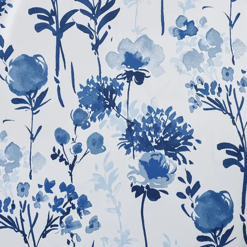 Vista 7 de Cortinas opacas 100% opacas con flores de 54 pulgadas de largo, color azul mixto para oscurecer la habitación, paneles de cortina para dormitorio