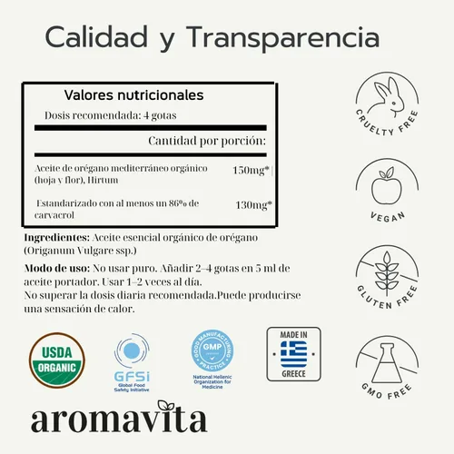 Vista 9 de Aceite Esencial Orgánico de Orégano - 100% Puro Aceite de Orégano Griego No Diluido con Carvacrol - Más del 86%, No GMO, Gotas Líquidas Orgánicas