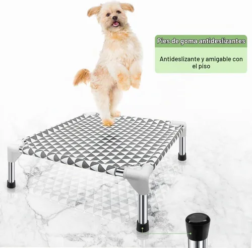 Vista 5 de Kuntrust Cama Elevada para Perros de Exterior Actualizada Catre para Mascotas Elevado Cama Refrescante para Cachorros Cama Elevada para Perros