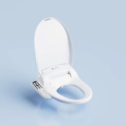 Vista 2 de Lotus Hygiene Systems ATS-500. Asiento para inodoro con tapa inteligente, climatizada con temperatura regulable. Color blanco.