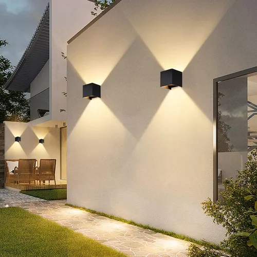 Vista 2 de 2 piezas de luces de pared G9 para exterior/interior, apliques de pared con luces hacia arriba y abajo, IP65 impermeables, iluminación moderna
