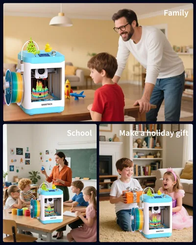 Vista 8 de Impresora 3D Mini Completamente Montada para Niños y Principiantes con WiFi - Kit de Inicio Completo con Impresora 3D de Nivelación Automática, 1
