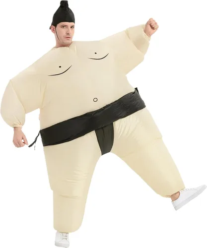 Vista 2 de Sumo Wrestler - Traje inflable para adultos, disfraz de Halloween, talla única