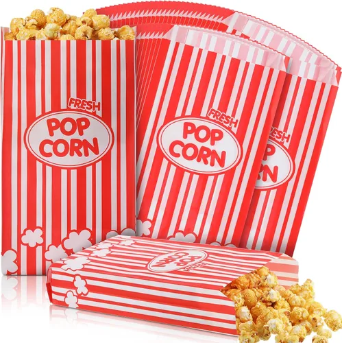 Vista 8 de Potchen 300 bolsas de palomitas de maíz, bolsas de papel a granel, bolsas de palomitas de maíz, bolsas de palomitas de maíz, contenedor desechable