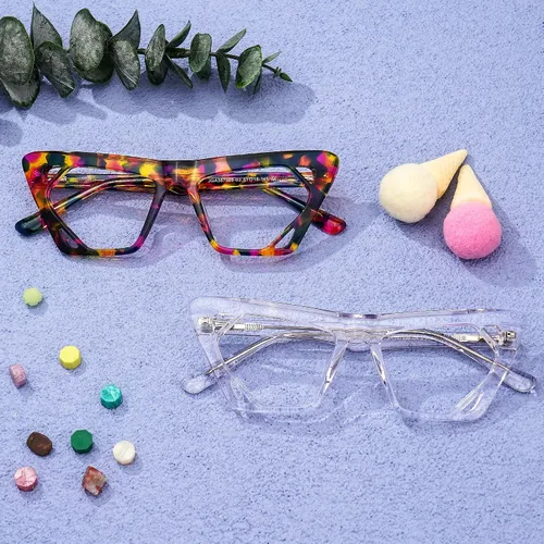 Vista 5 de VOOGLAM Cateye - Gafas azules para mujer, antifatiga ocular, ojos secos, computadora, teléfono, televisión, gafas Cadogan