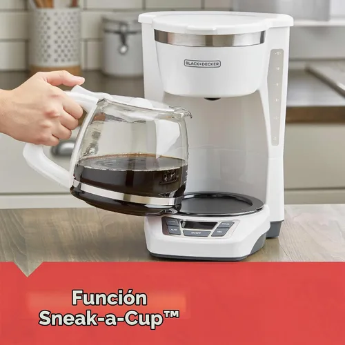 Vista 7 de BLACK+DECKER Cafetera digital de 12 tazas, CM1160B, programable, lavable y cafetera digital de 12 tazas, CM1160W, filtro de cesta programable