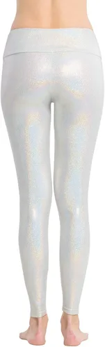 Vista 3 de Houmous Leggings brillantes para mujer con lentejuelas únicas de longitud completa