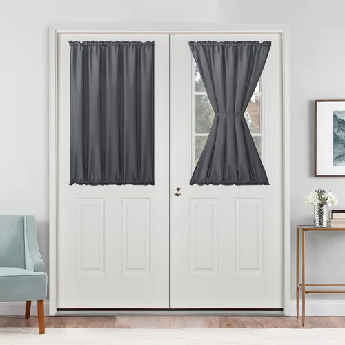 Vista 67 de Cortinas para puerta francesa, color aguamarina, 24 pulgadas de ancho x 40 pulgadas de largo, 1 panel Bolsillo para barra, semitransparente