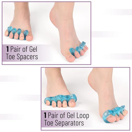 Vista 2 de Original ToePal Separador y enderezador de dedos, para dedos relajados, alivio del dolor de juanetes, dedo martillo y más, para hombres y mujeres